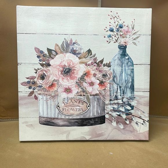Other - Plants and flowers canvas art 16” x 16”